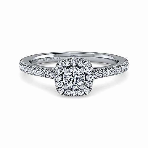 CUSHION HALO DIAMOND SEMI-MOUNT Simple Detail