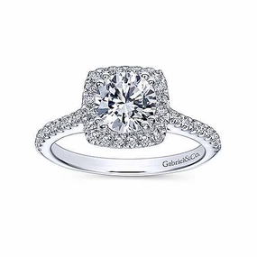 CUSHION HALO DIAMOND SEMI-MOUNT Gift Ready Vibrant Look