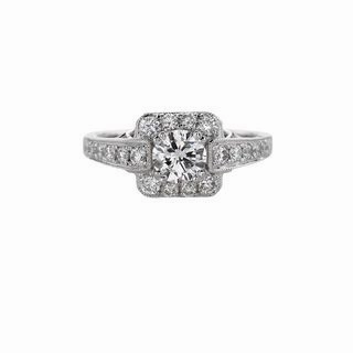 Unique Shine CUSHION SHAPE DIAMOND HALO RING 1.07CT TW
