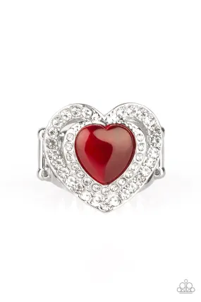 Paparazzi Accessories ? What The Heart Wants - Red Ring?Flat Rate Ship $4.50? Delicate Accessory
