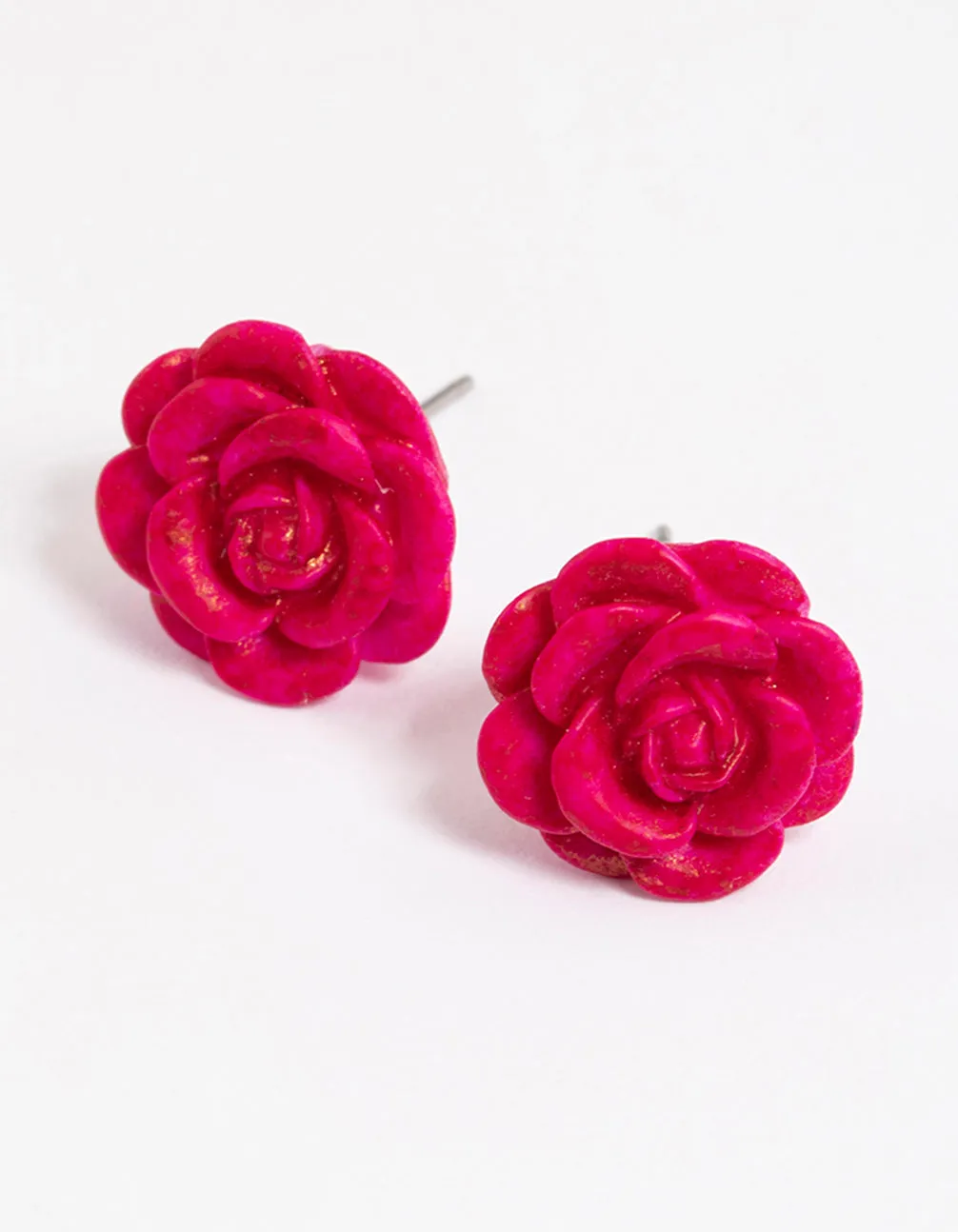 Oversized Decoration Daytime Trinket Watercolour Rose Stud Earrings