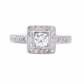 SQUARE HALO DIAMOND RING Festival Outfit Perfect Accessory