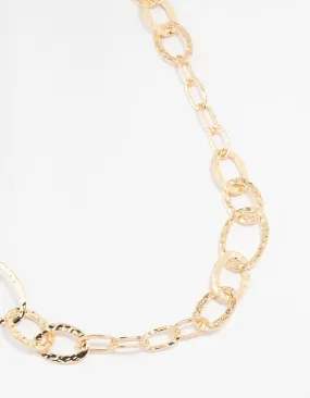 Monochrome Piece Gold Link Station Long Necklace