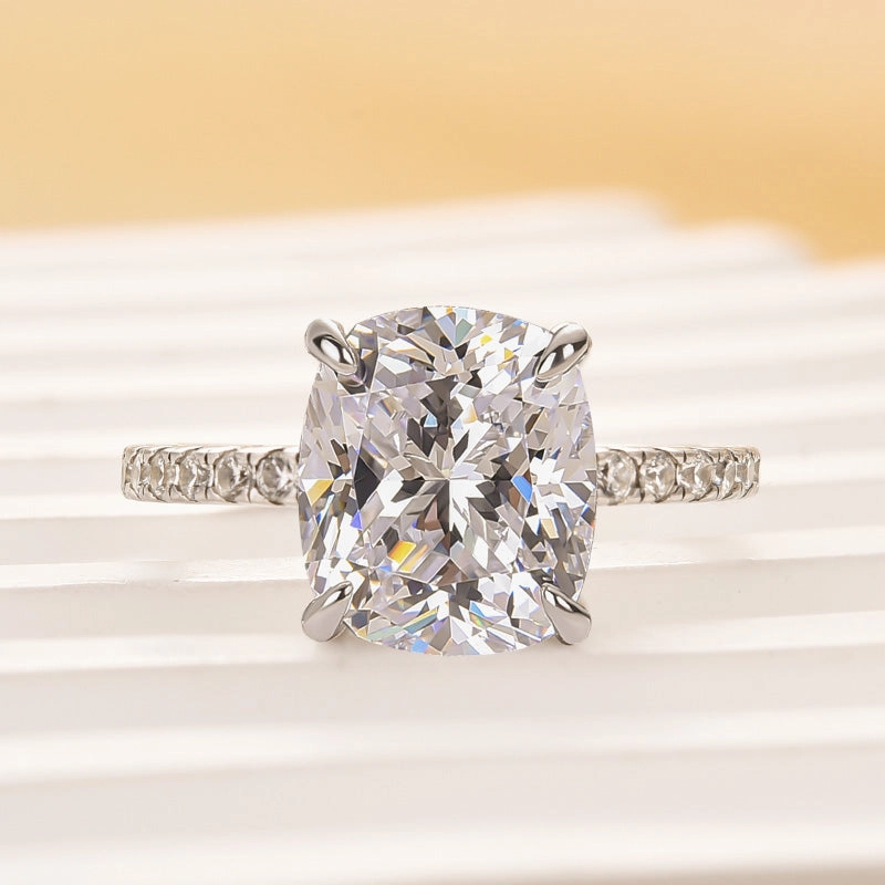 Louily Cushion Cut Engagement Ring In Sterling Silver Distinctive Jewelry