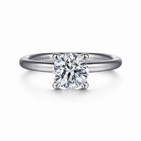 spring fashion Cool Spark 14 Karat White Gold Solitaire Engagement Ring
