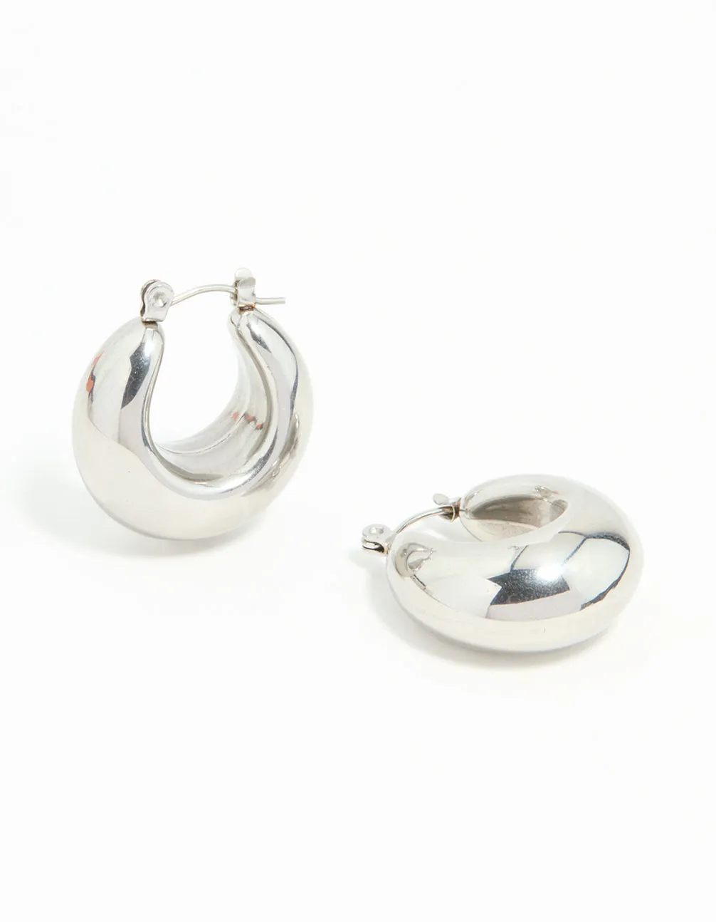 Waterproof Stainless Steel Full Bubble Hoop Earrings Holiday Trinket Modern Choice