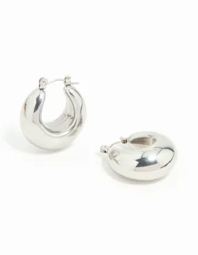 Waterproof Stainless Steel Full Bubble Hoop Earrings Holiday Trinket Modern Choice