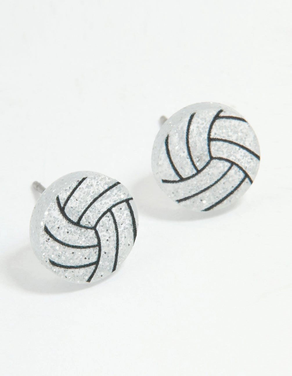 Shiny Item Gold Netball Stud Earrings
