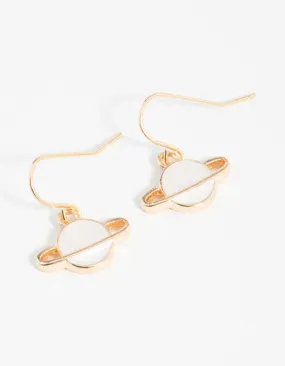 Elegant Jewelry Gold Planet Hook Earrings