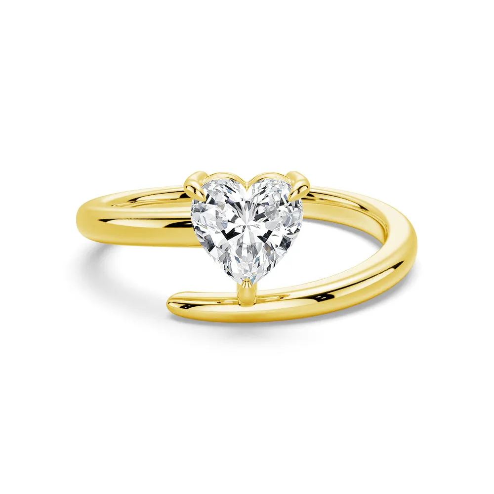 Amazing Style Refined Classic Heart Shaped Lab Grown Diamond Promise Ring