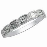 Bezel Set Emerald Diamond Band 0.80cttw Delicate Frame Casual Pair