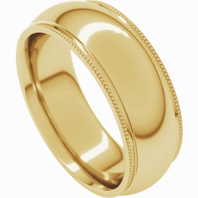 14ky Milgrain Band (7mm) Finger size: 9 Glistening Glow