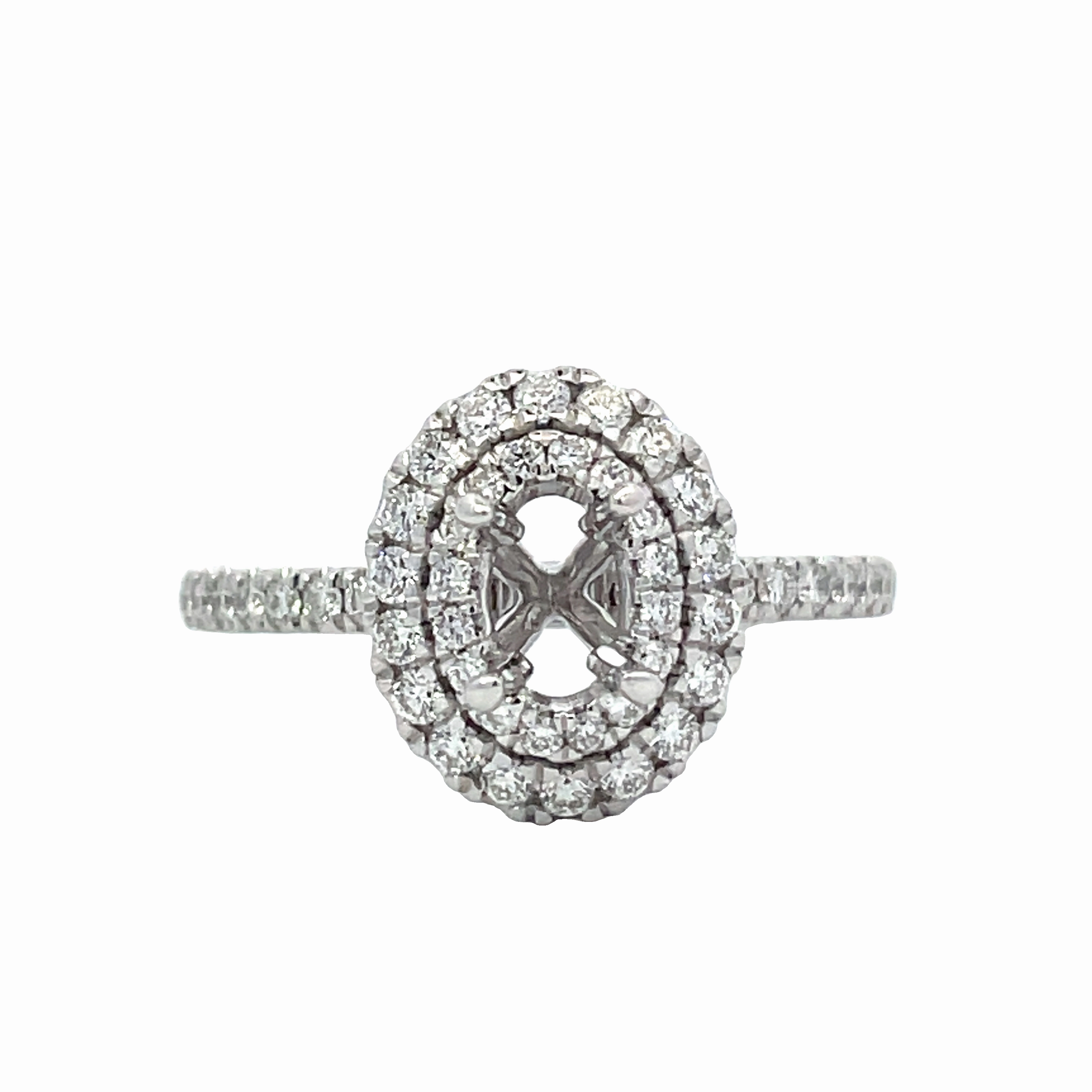 Signature Charm DIAMOND OVAL DOUBLE HALO SEMI MOUNT
