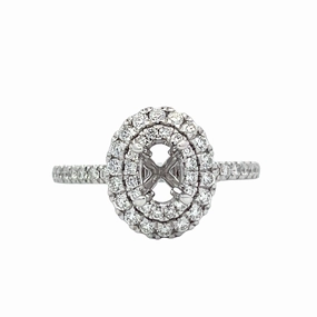 Signature Charm DIAMOND OVAL DOUBLE HALO SEMI MOUNT