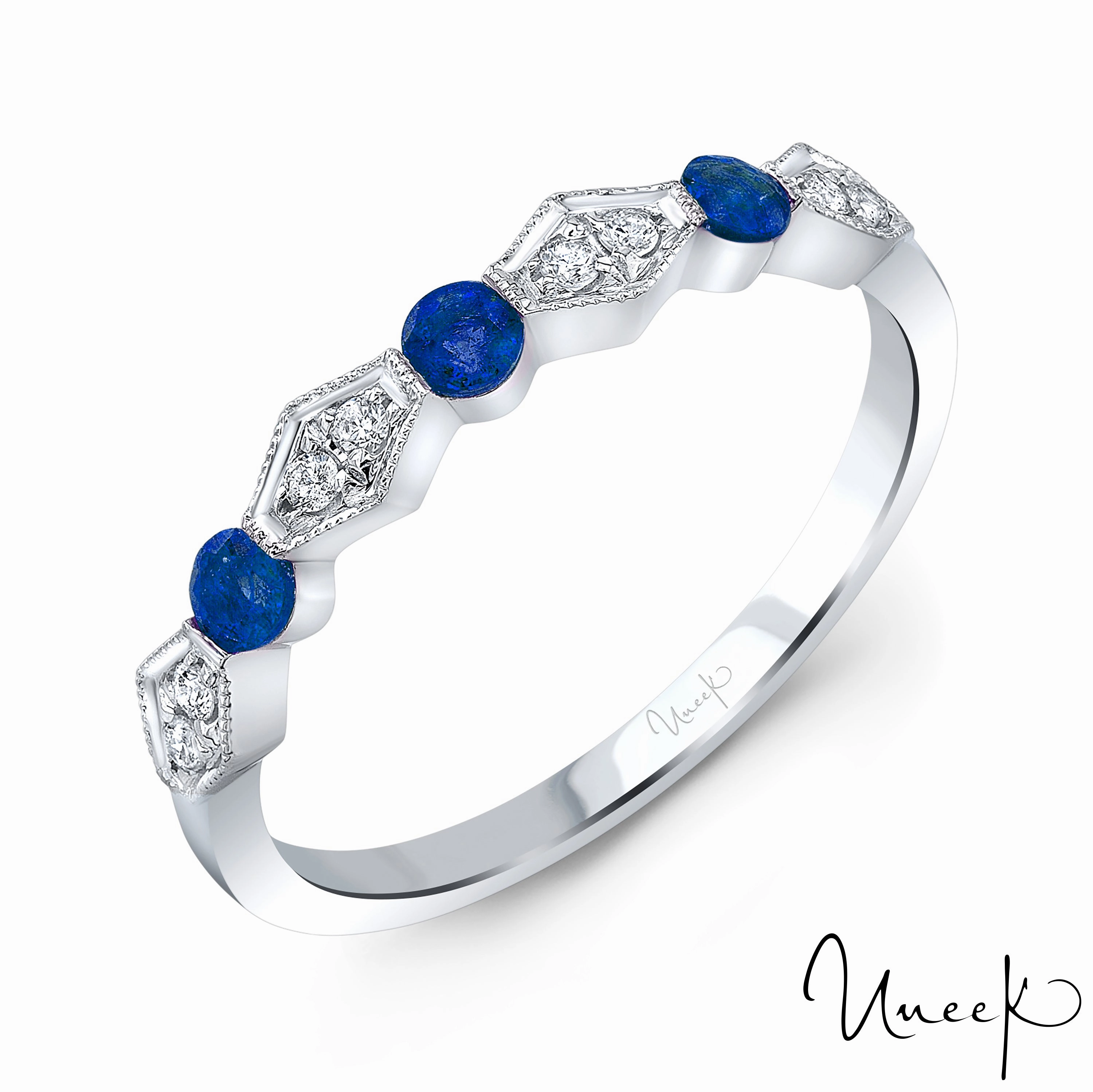 Glam Mode DIAMOND AND SAPPHIRE STACKABLE BAND