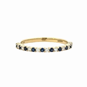 Diamond and Sapphire Stackable Band Shine Factor Bold Pieces Design