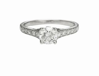 DIAMOND ENGAGEMENT RING WITH DIAMONDS IN THE SHANK 0.97 CTTW Soft Radiance