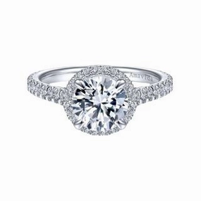 High Shine Urban Favorite Diamond Halo Semi-mount 0.72cttw