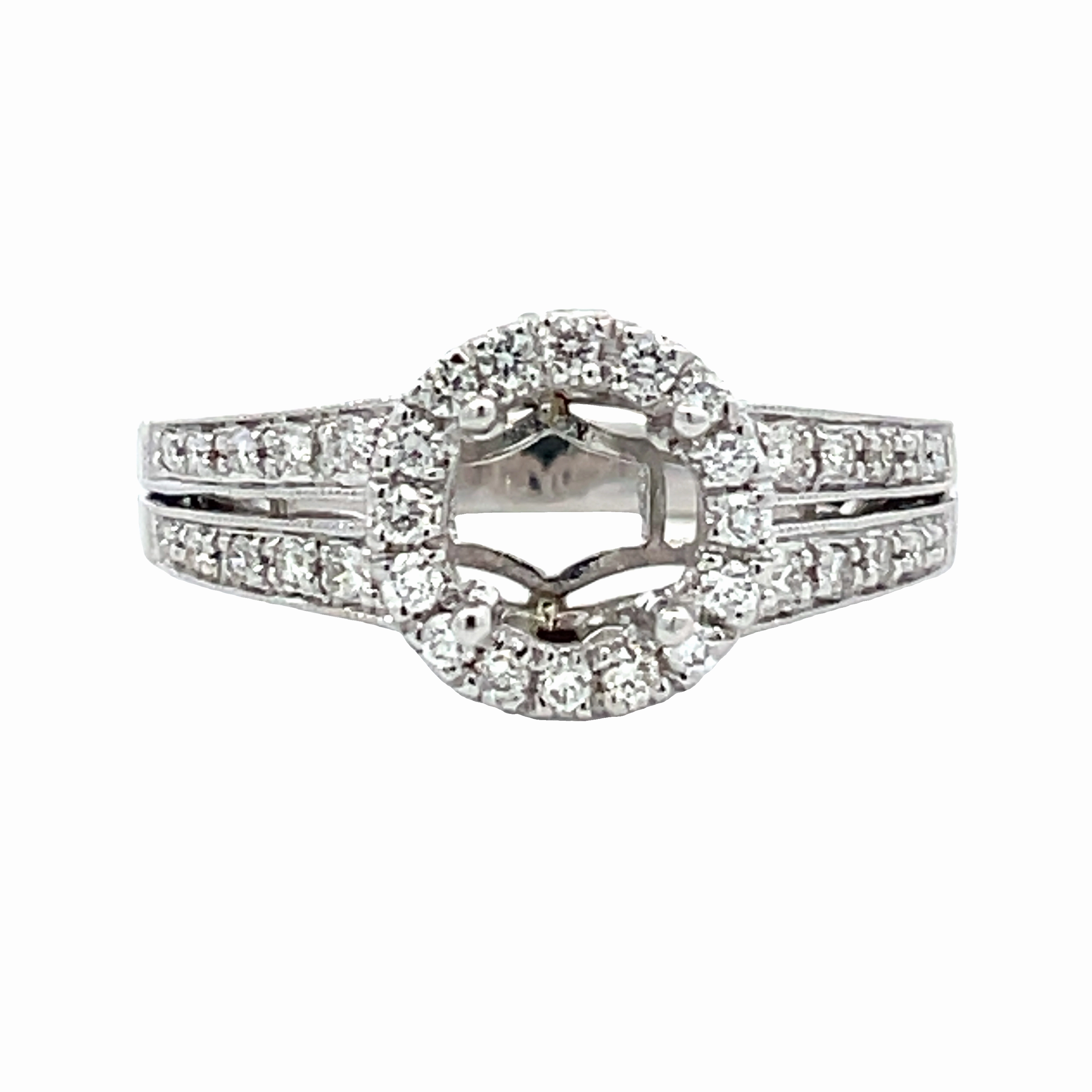 Diamond Halo Semi Mount Glamorous Glow Statement Shine