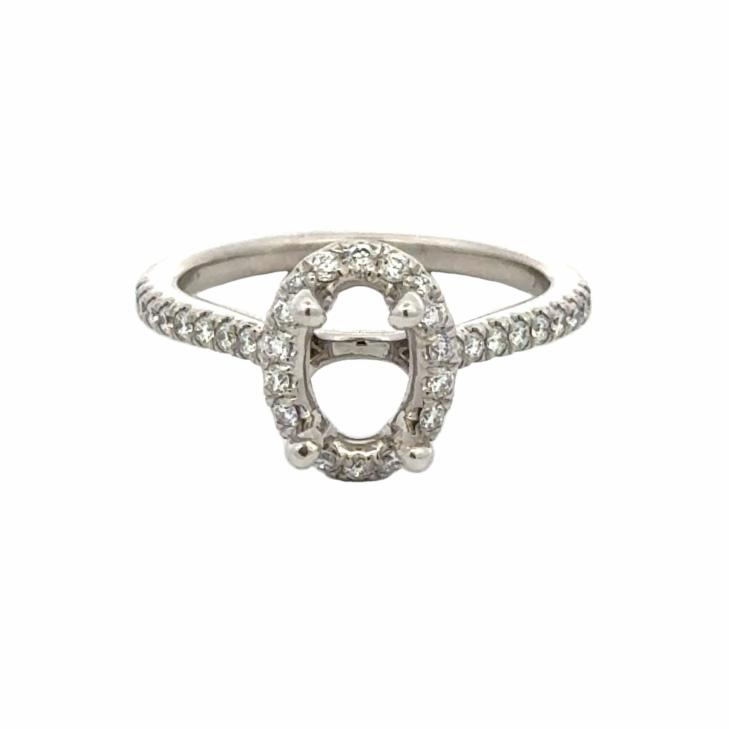 Diamond Halo Semi-mounting (0.33cttw) Luminous Finish