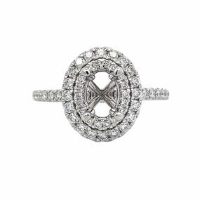 DIAMOND  OVAL DOUBLE HALO SEMI MOUNT Flawless Touch Fashion Week