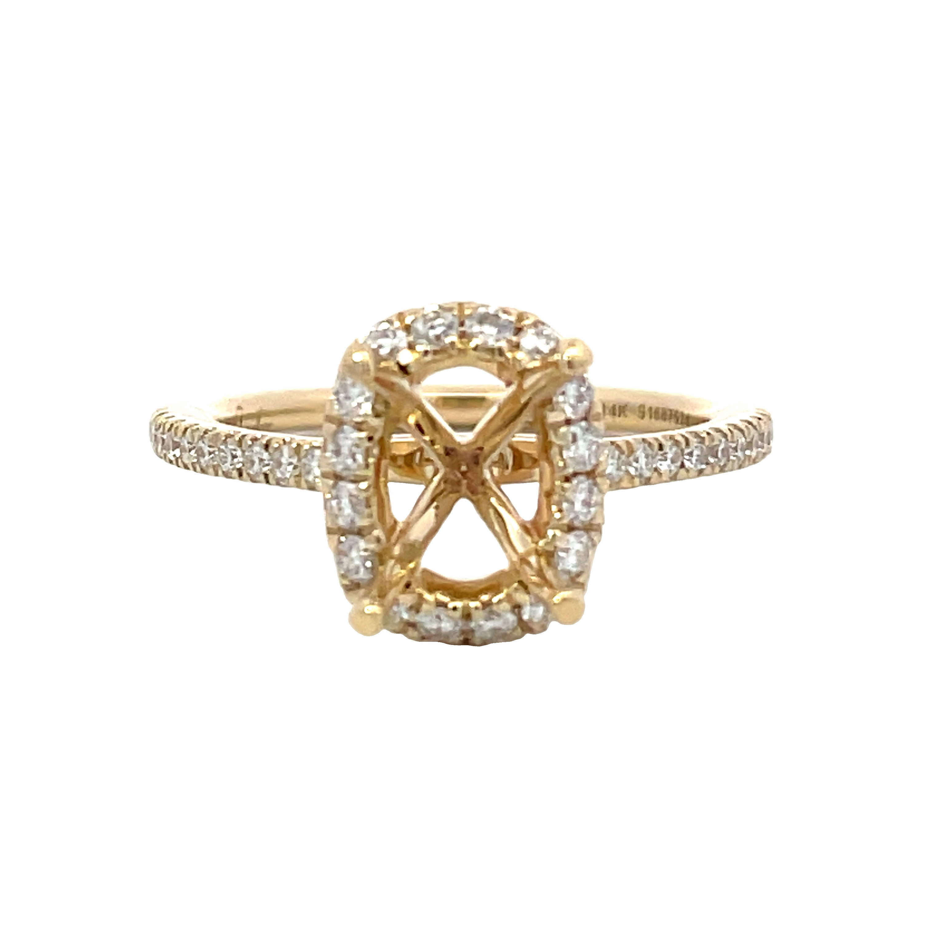 DIAMOND OVAL HALO SEMI MOUNT Soft Spark