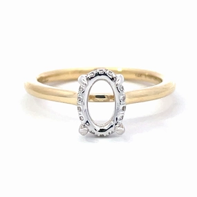 Close Up DIAMOND OVAL HIDDEN HALO SEMI MOUNT