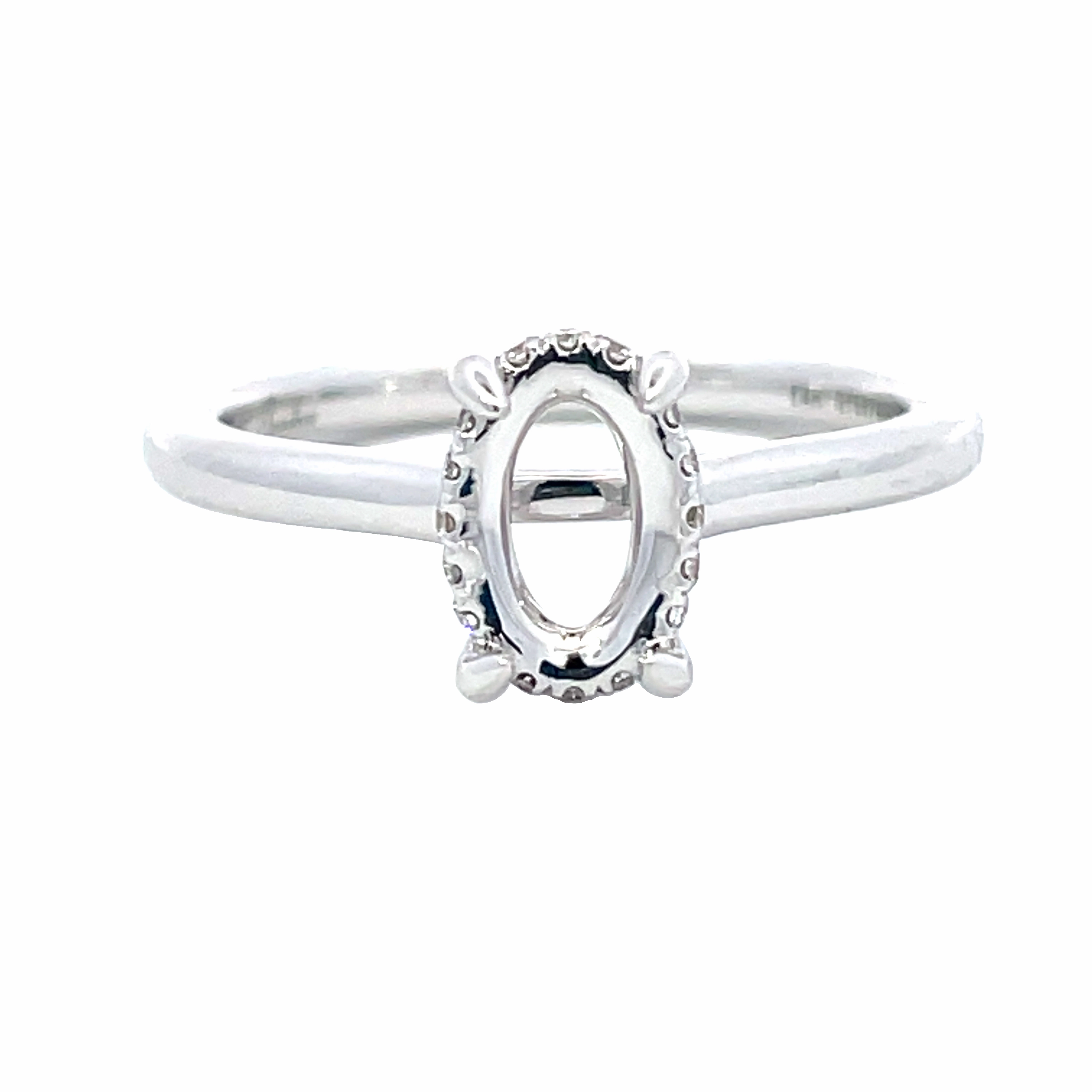 DIAMOND OVAL HIDDEN HALO SEMI MOUNT Exclusive Finish Luxury Night