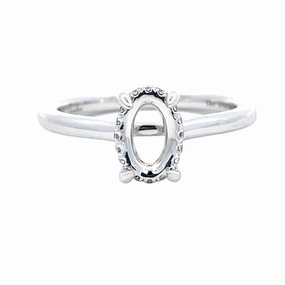 DIAMOND OVAL HIDDEN HALO SEMI MOUNT Exclusive Finish Luxury Night