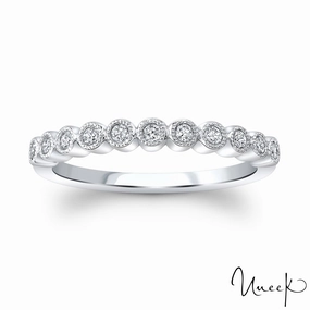 Diamond Stackable Band Sculpted Touch Retro Mood