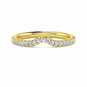 Diamonds Curved WEdding Band Wedding Ready