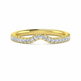 Diamonds Curved WEdding Band Wedding Ready