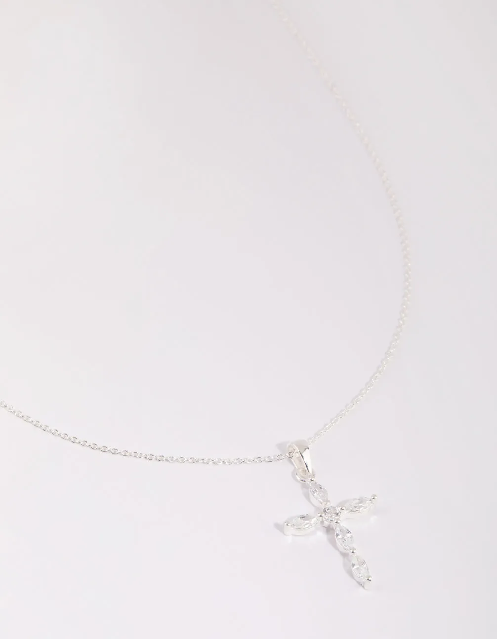 Dashing Look Ideal gift Sterling Silver Cubic Zirconia Cross Necklace