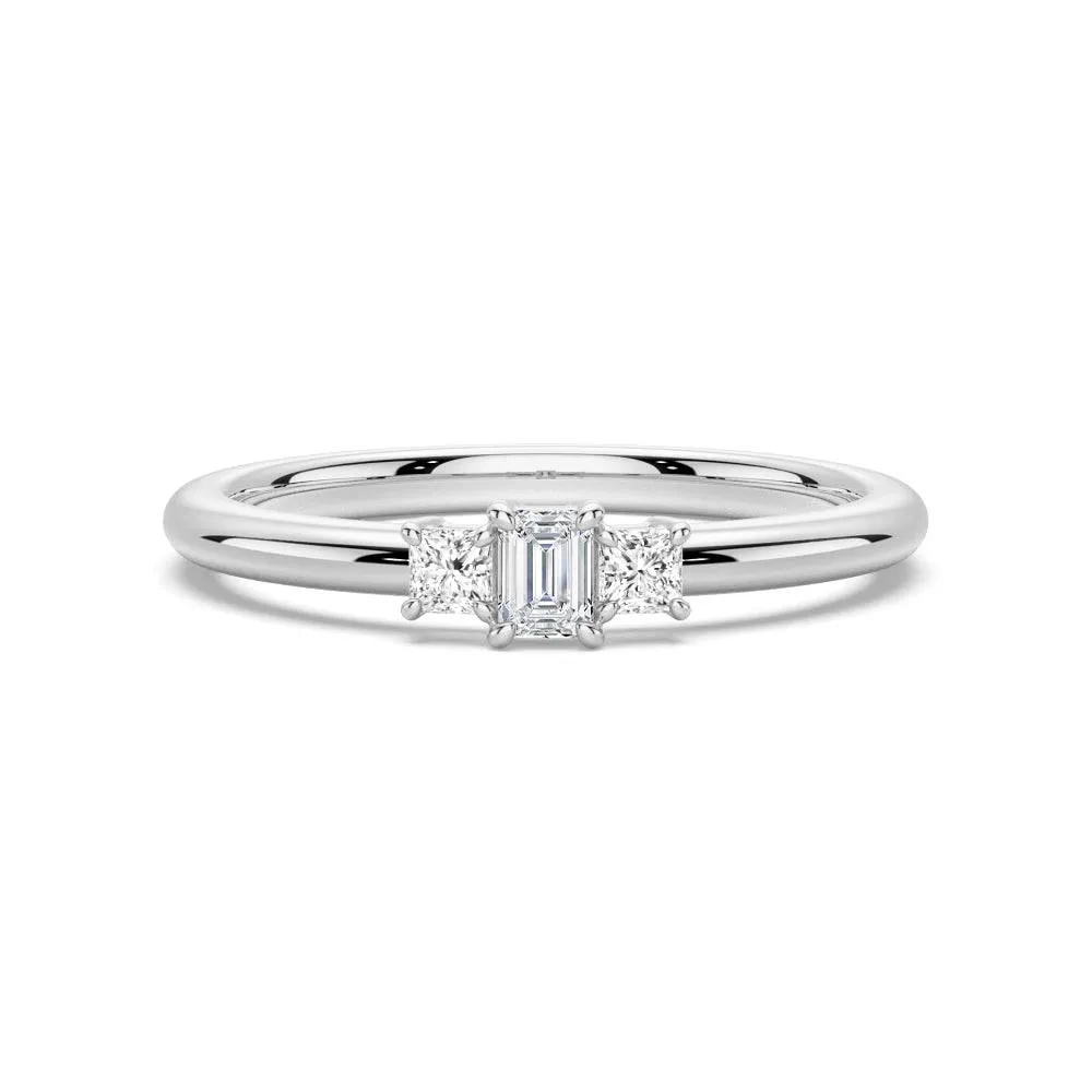 True Love Emerald Cut Lab Grown Diamond Promise Ring Affordable Product