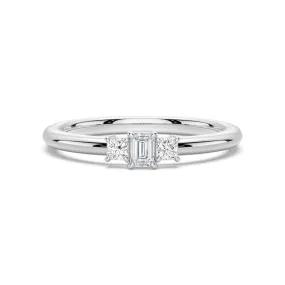 Machine made Youthful Accessory True Love Emerald Cut Lab Grown Diamond Promise Ring