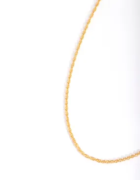 Gold Plated Sterling Silver Twist Chain Necklace Modern Fashion Effortless Cool