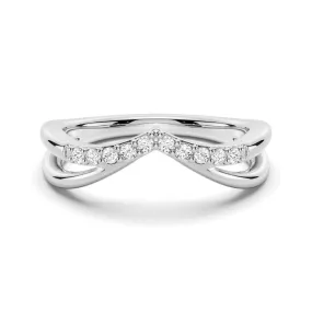 Night Out Double Row Curved Crossover Contour Wedding Band