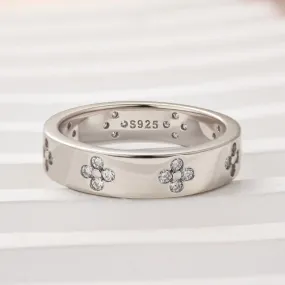 Evening Collection Louily Noble Moissanite Wide Wedding Band For Women