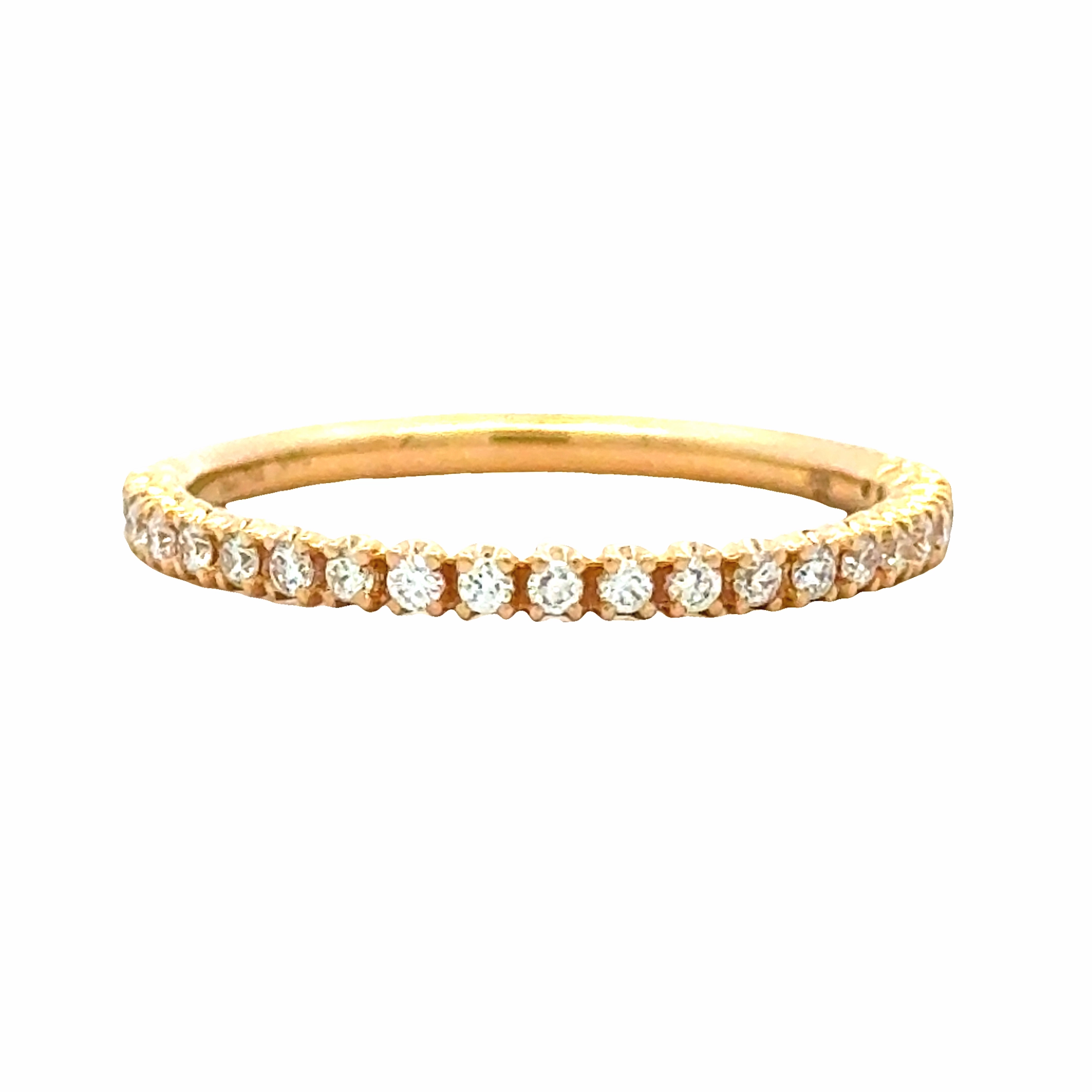 Creative Detail Bridesmaid Gift 14K Yellow Gold 1/2 Way Around Wedding Band (0.25 ct tw)