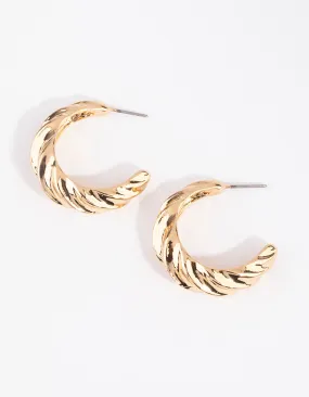 Luxurious Must-Have Gold Large Croissant Open Hoop Earrings