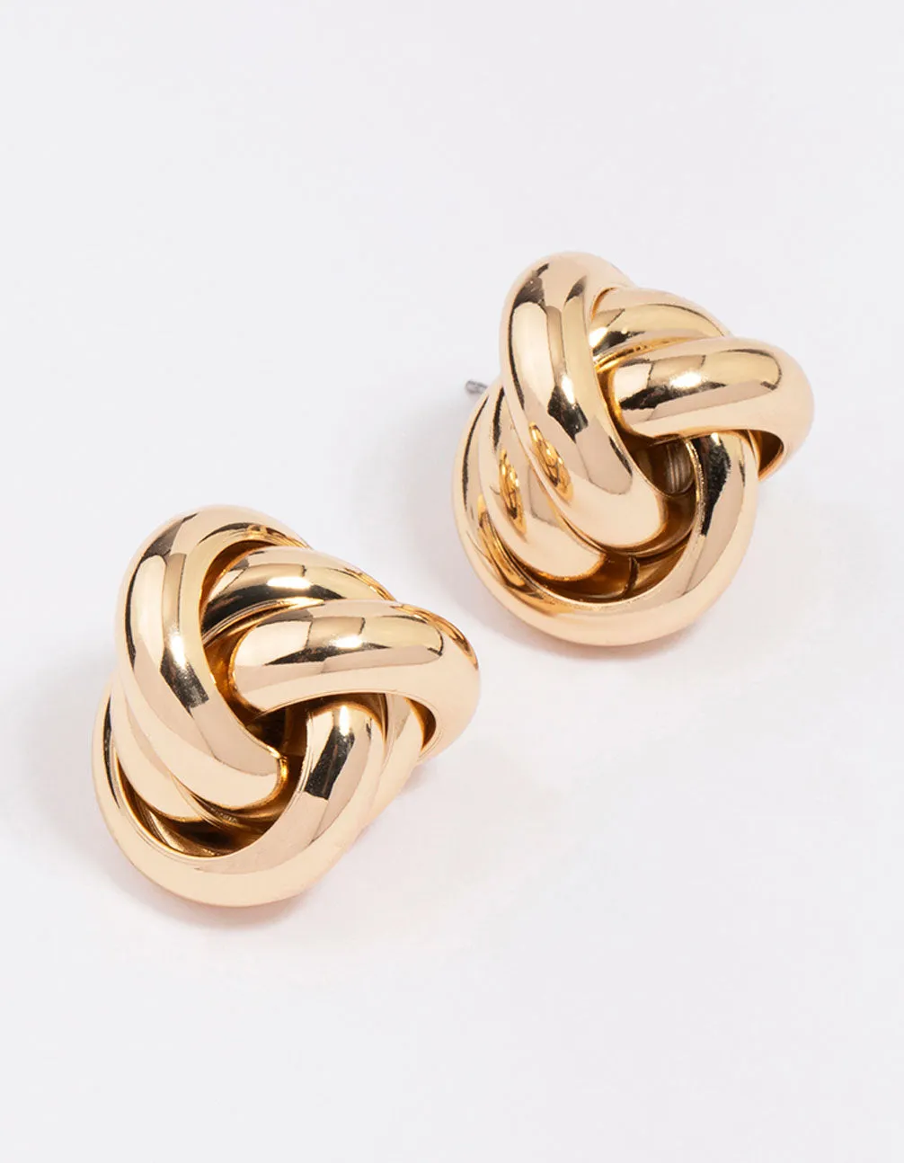 Gorgeous appearance Gold Large Knotted Statement Stud Earrings
