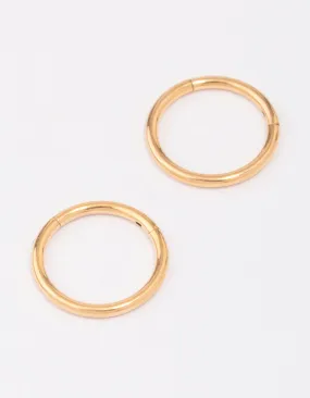 Beach Accent Gold Plated Titanium Fine Sleeper Earrings 10mm