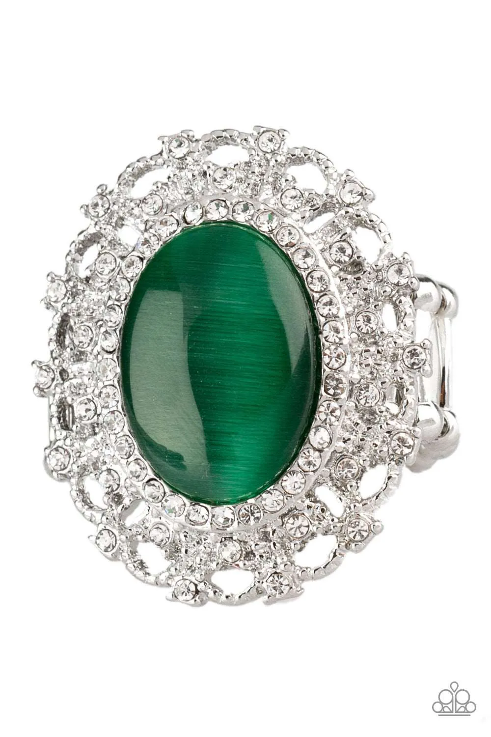 Hypoallergenic Style Paparazzi Accessories ? BAROQUE The Spell - Green Ring?Flat Rate Ship $4.50?