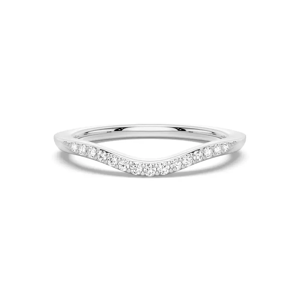 Unique Look Wonderful Ornament Petite Curved Lab Grown Diamond Ring