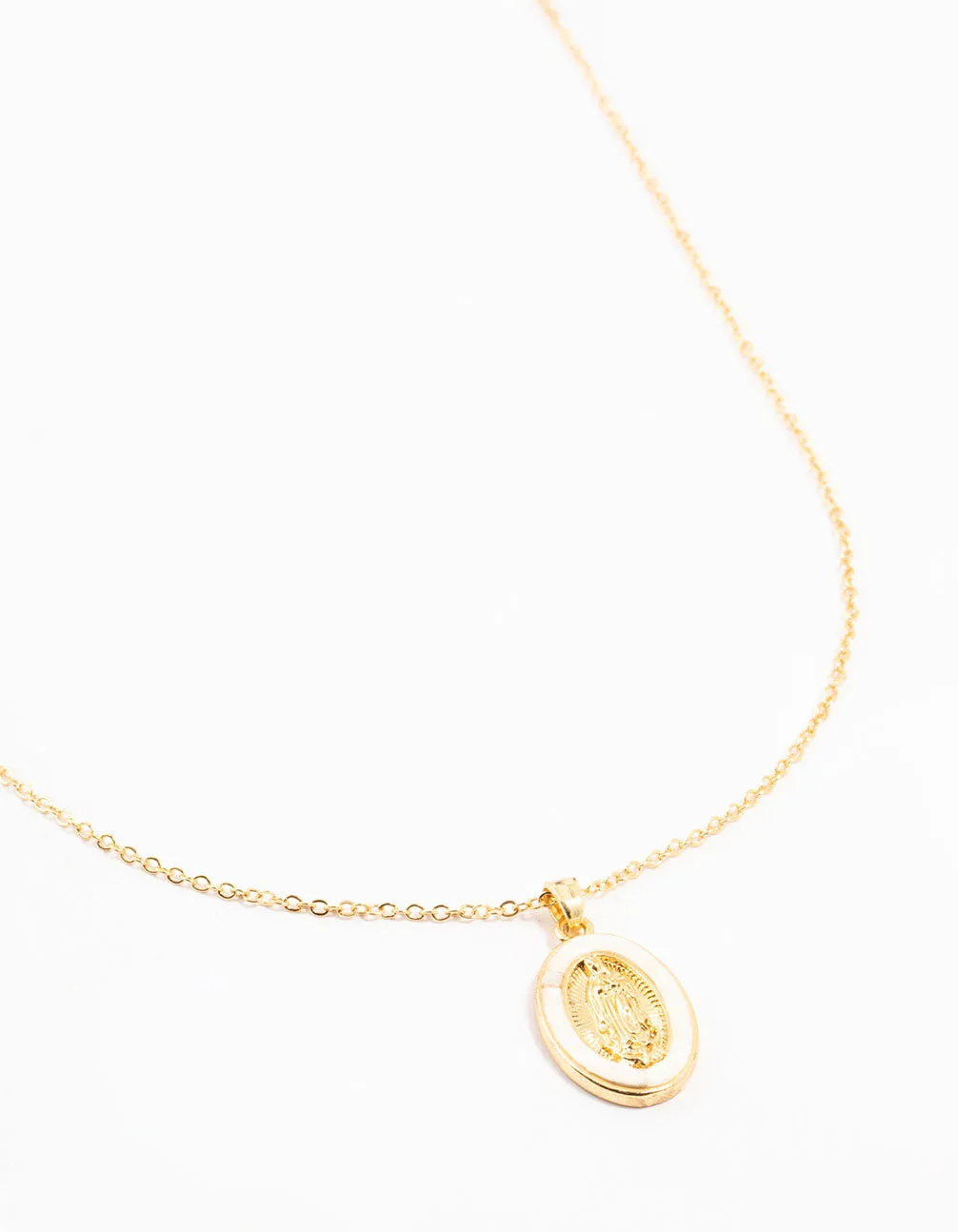 Urban Chic Gold Plated Pearlescent Mary Necklace