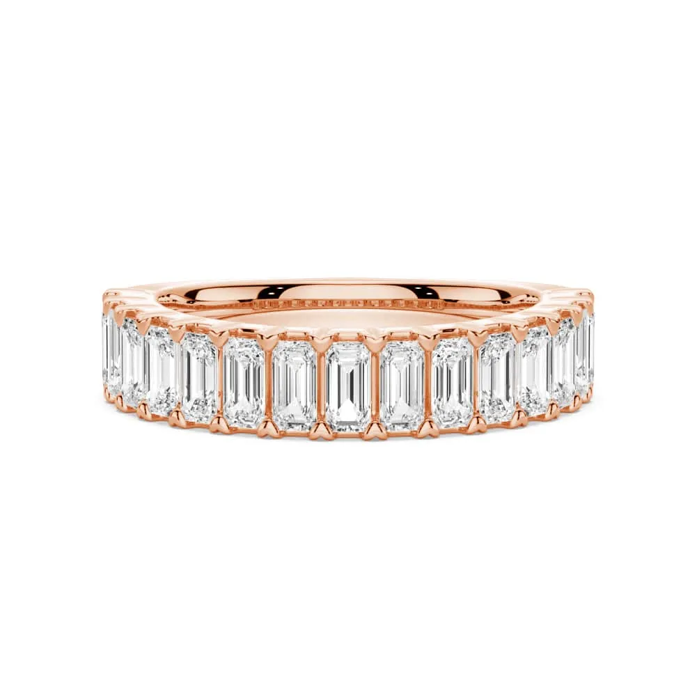 Cultural Fusion Emerald Cut Moissanite Wedding Band