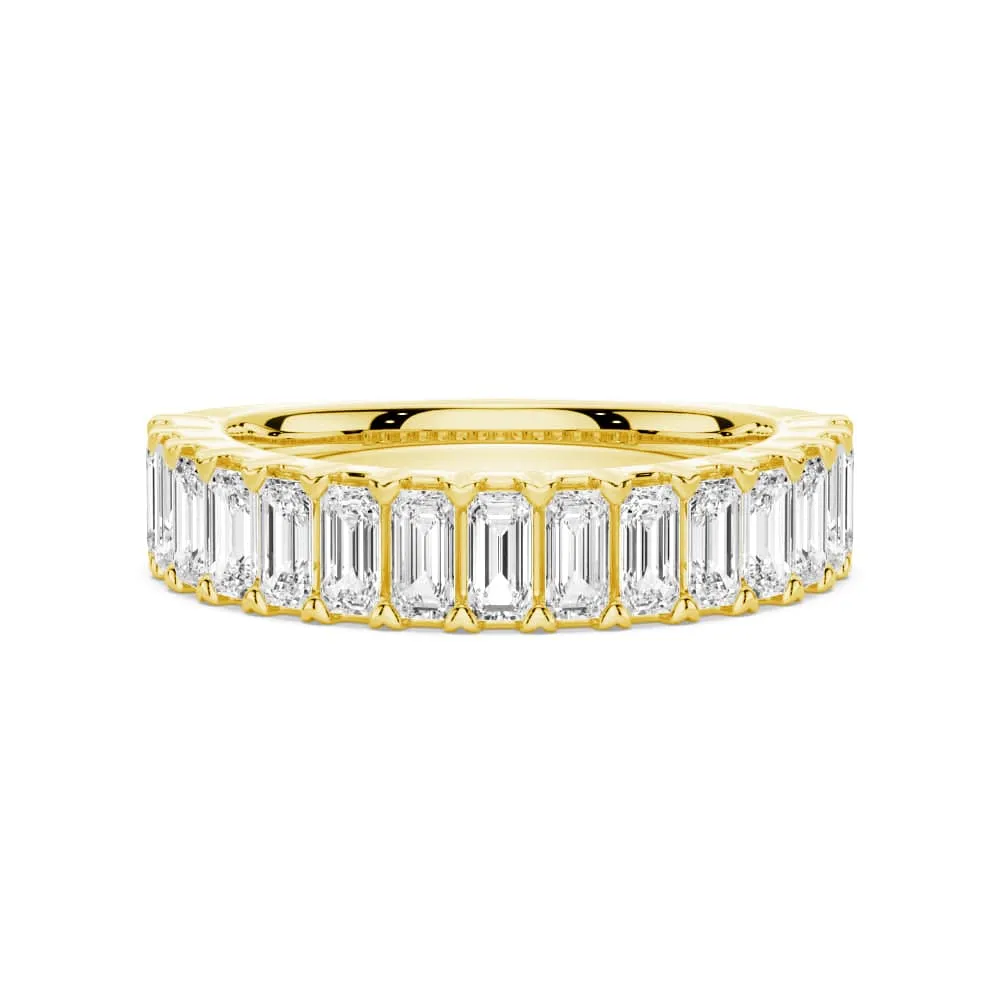 Amazing Product Minimalist Work Emerald Cut Moissanite Wedding Band