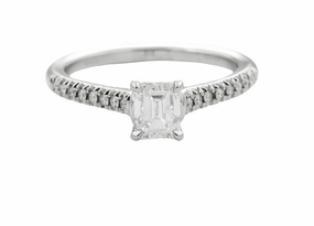 EMERALD CUT DIAMOND RING WITH DIAMONDS IN SHANK (.81cttw) Shiny Pop Custom Piece