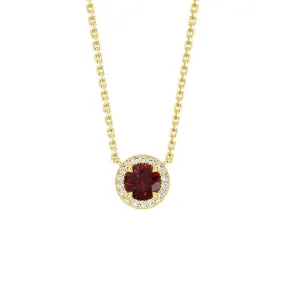 Eternal Halo Personalized Birthstone Necklace Radiant Look Office Detail