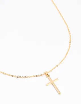 Classic Choice Gold Plated 45cm Cross Necklace